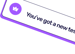 Notification banner with text reading 'You've got a new testimonial'.