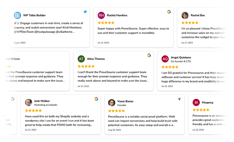 Marquee review widget example